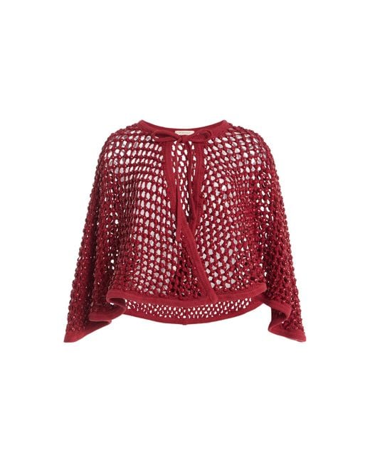 DIOTIMA Red Exclusive Crystal-Embellished Knit Capelet