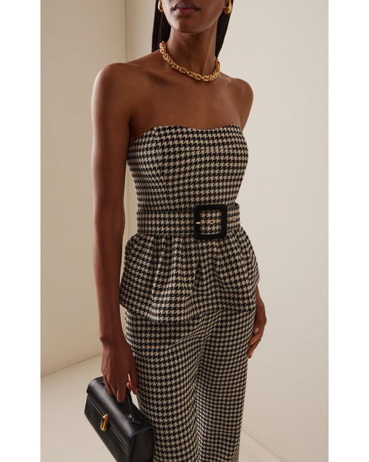 Cara Cara Black Tilda Houndstooth Wool-Blend Top