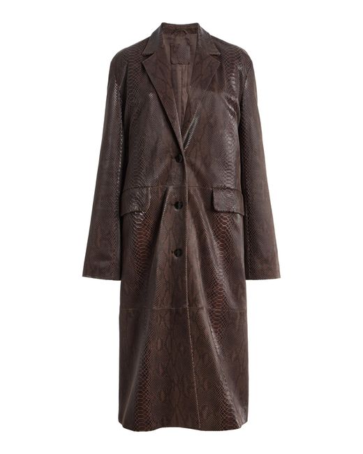 Paris Georgia Brown Classic Python-embossed Leather Jacket