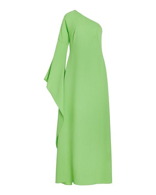 Cult Gaia Joelle One-shoulder Twill Gown in Green | Lyst