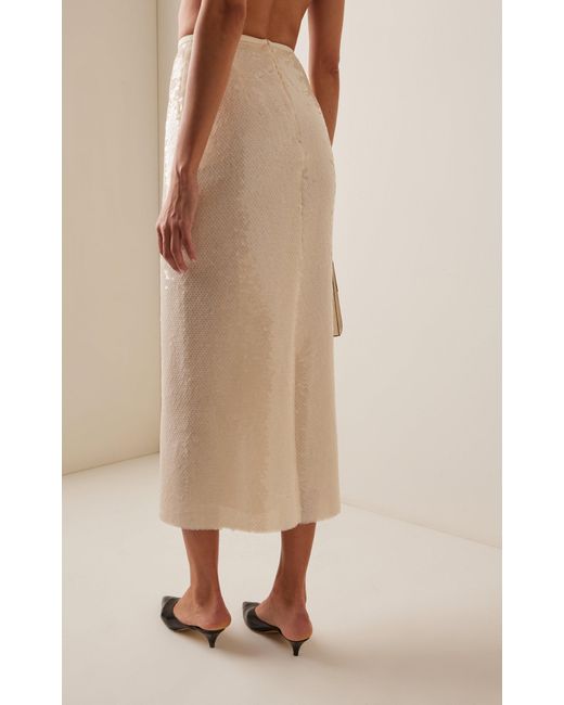 SEV Natural Sequined Midi Skirt