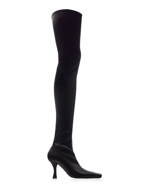 Proenza Schouler Black Trap Satin Over-the-knee Boots