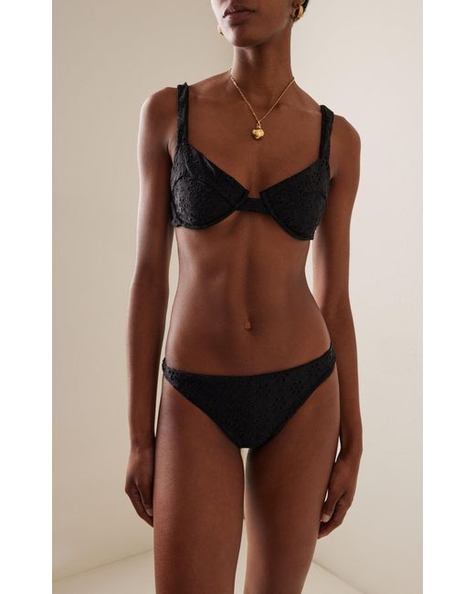 Juillet Black Exclusive Izzy Broderie Anglaise Balconette Bikini Top