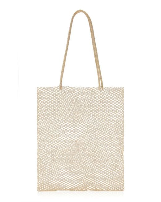 Cordera Natural Handmade Beaded Tote Bag