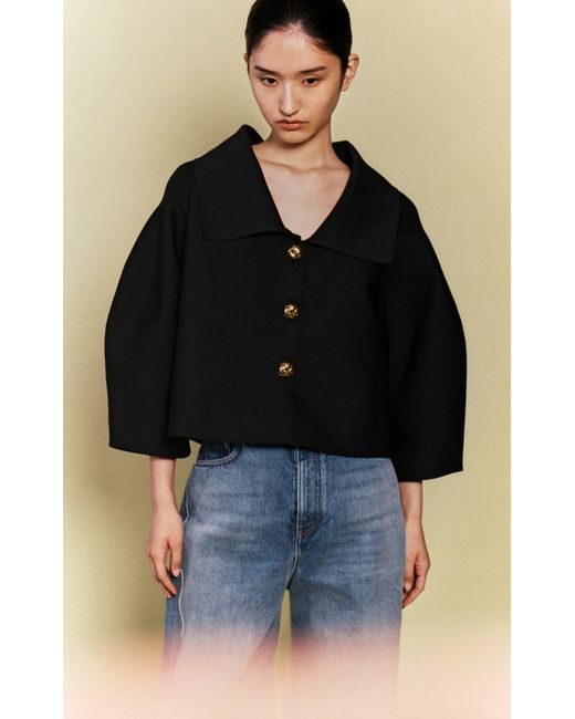 Givenchy Black Cocoon Buttoned Jacket