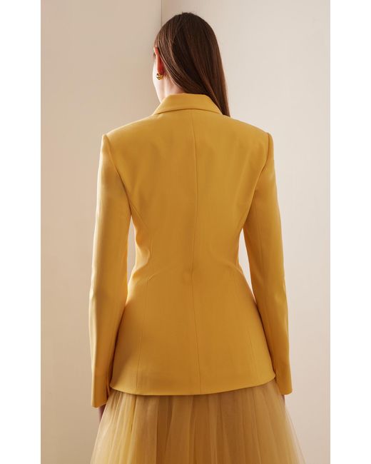 Carolina Herrera Yellow Tailored Stretch Wool Blazer