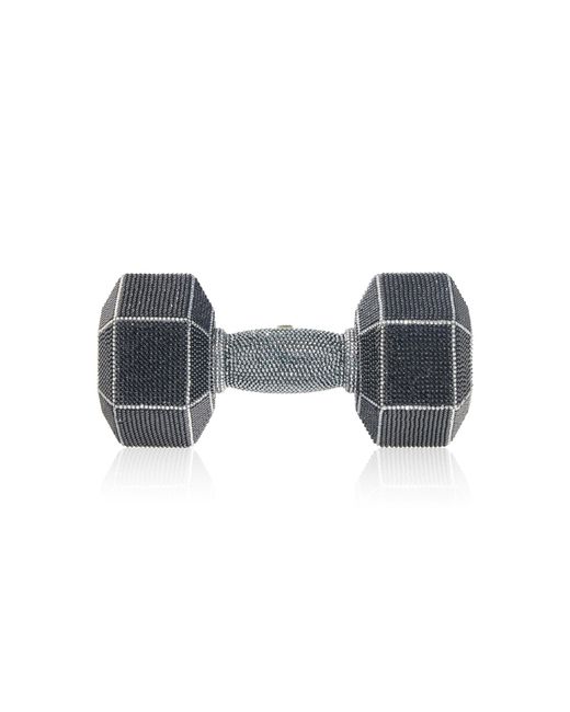 Judith Leiber Black Heavy Metal Dumbbell Clutch