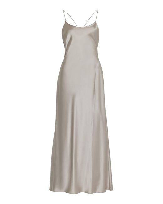 Nensi Dojaka Gray For Calvin Klein Open-back Silk-satin Midi Dress
