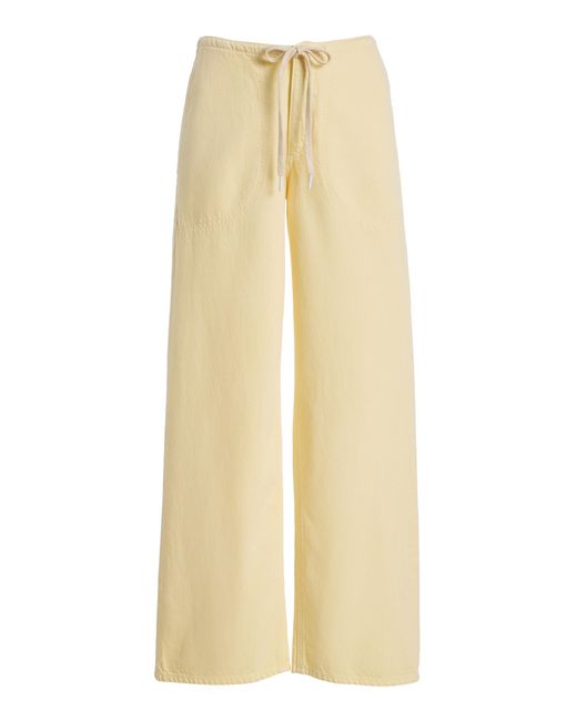 DL1961 Yellow Dl Aura Sienna Low-Slung Drawstring Wide Leg Jeans