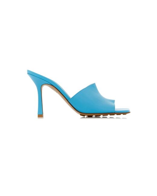 Bottega Veneta Blue Stretch Leather Slide Sandals