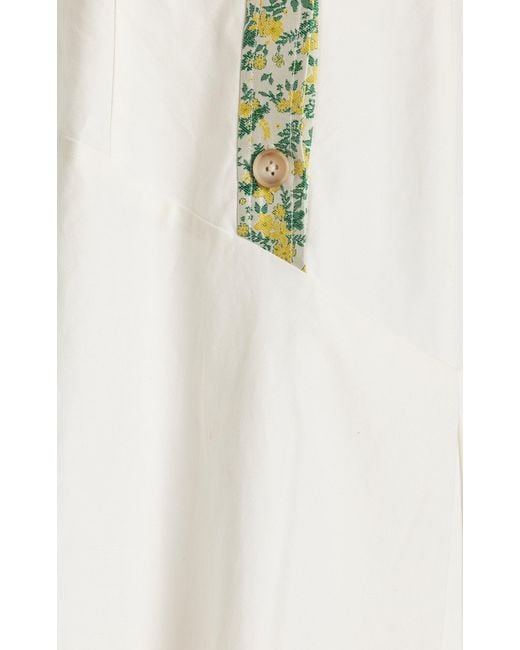 Rosie Assoulin White Hippy Cotton Maxi Dress