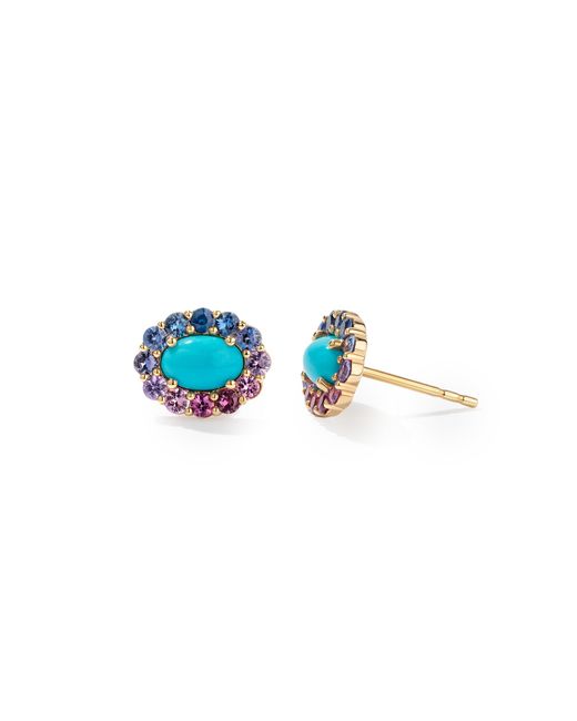 Julia Chafe Blue 14K Twilight Stud Earrings