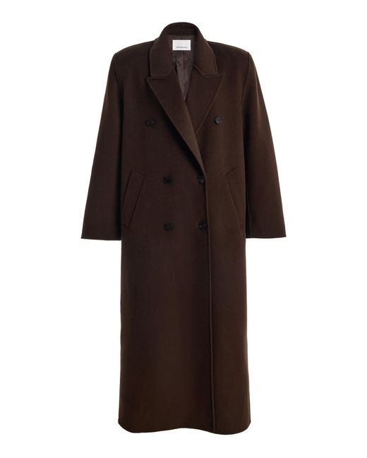Frankie Shop Brown Gaia Double-Breasted Wool-Blend Coat