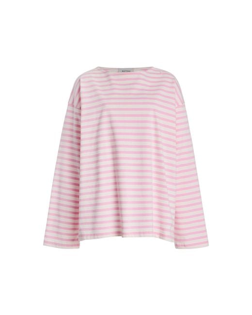 Matteau Pink Exclusive Oversized Breton-Striped Cotton T-Shirt