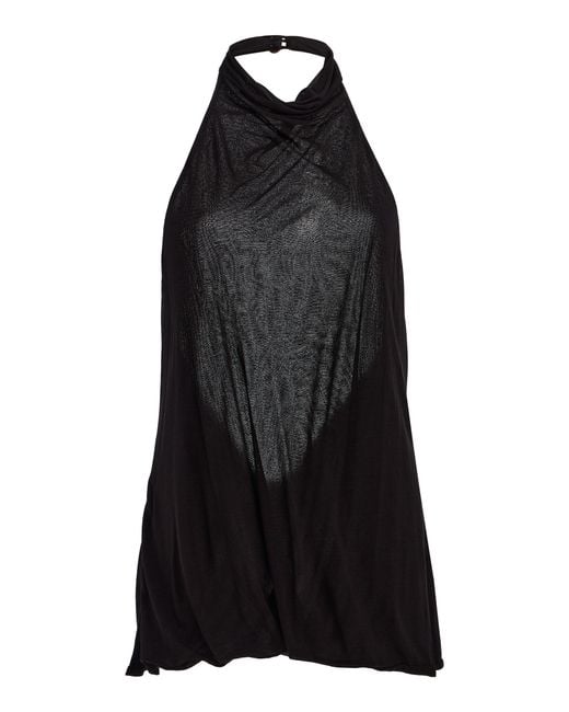 Twp Black Flowy Halter Top