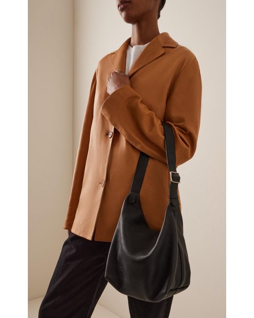 The Row Black Isa Leather Shoulder Bag