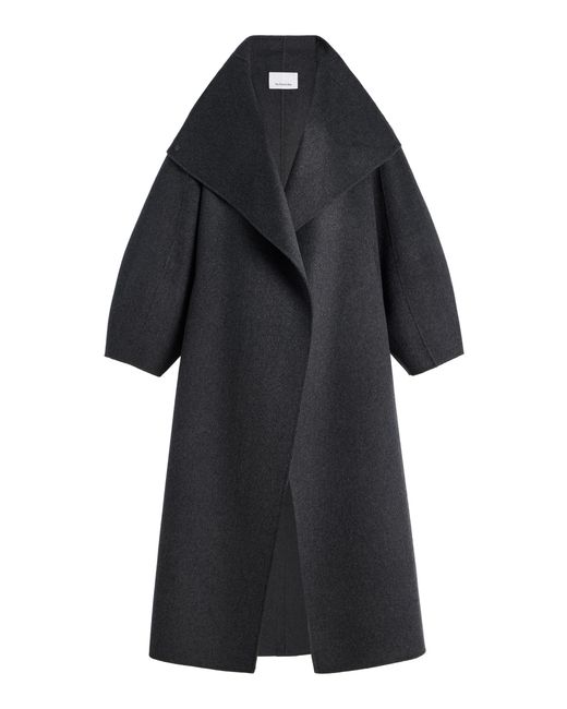 Frankie Shop Black Leroy Funnel-Neck Wool Coat
