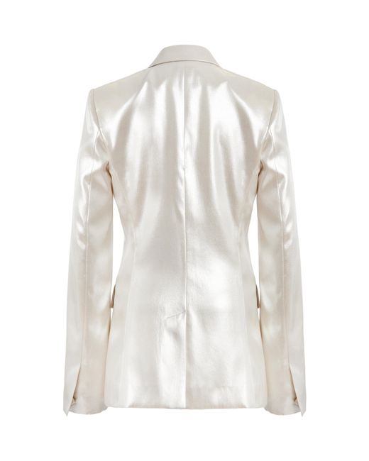 Chloé White Metallic Silk Blazer