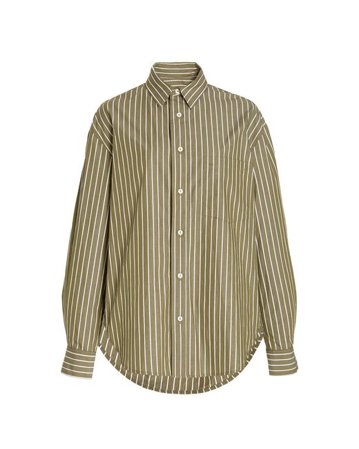 Matteau Green Striped Organic Cotton Shirt