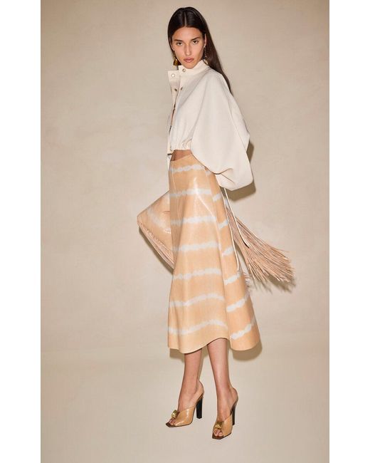 Alexis Natural Gwyn Genuine Leather Midi Skirt
