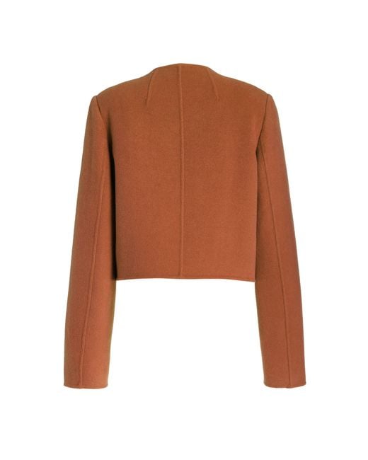 Ulla Johnson Brown Eve Cropped Wool-blend Jacket