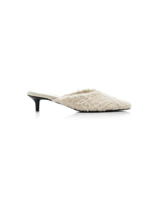 St. Agni White Teddy Mules
