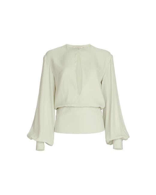Silvia Tcherassi White Covilha Silk Top