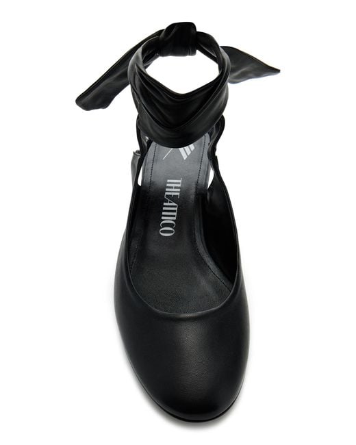 The Attico Black Cloe Lace-up Leather Ballet Flats