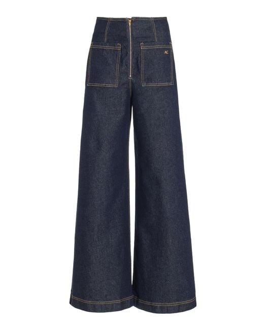 OUTLAND DENIM Blue Exclusive Rossini Wide-leg Flare Jeans