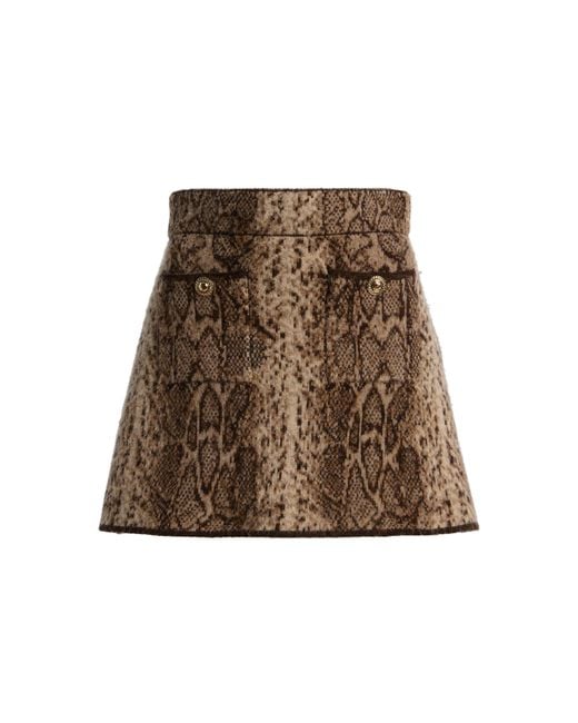 Cara Cara Brown Dayton Snake- Wool Mini Skirt