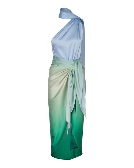 Baobab Blue Lora Scarf-Detailed Midi Dress
