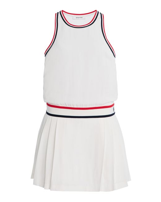 Sporty & Rich White Phoebe Pleated Mini Tennis Dress