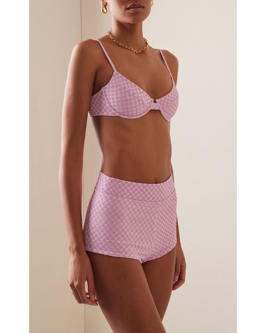 Juillet Pink Exclusive Sutton High-waisted Bikini Bottom