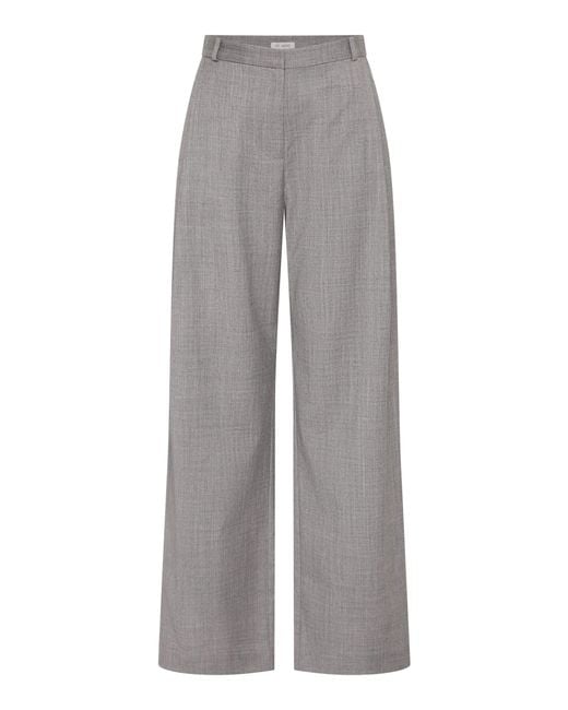 St. Agni Gray Pleat Slouch Wool Tapered Leg Pants