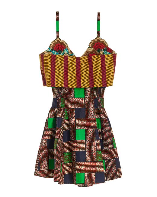 LISA FOLAWIYO Multicolor Cotton Mini Dress