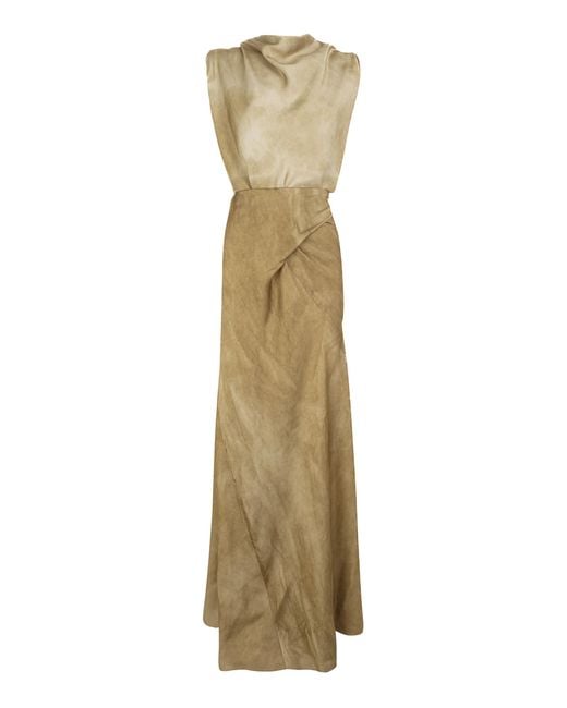 Cortana Natural Opale Draped Maxi Dress