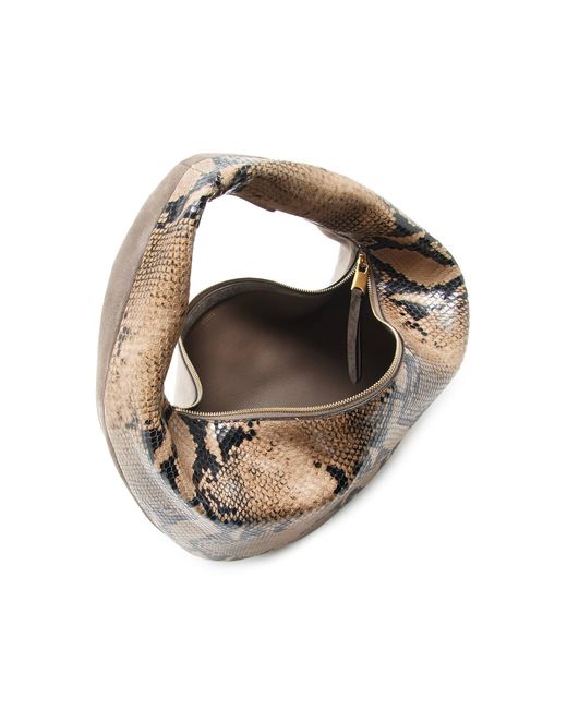Khaite Metallic Olivia Medium Python-Embossed Leather Hobo Bag