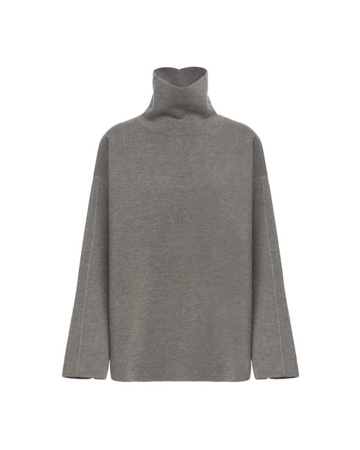 Malo Gray Cashmere-Silk Turtleneck Sweater