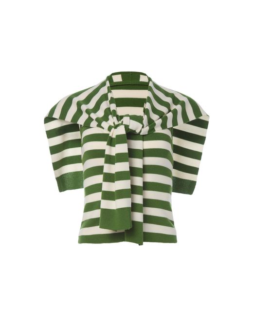 Monse Green Striped Wool Top