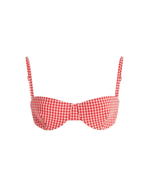 Juillet Red Ingrid Plaid Bikini Top