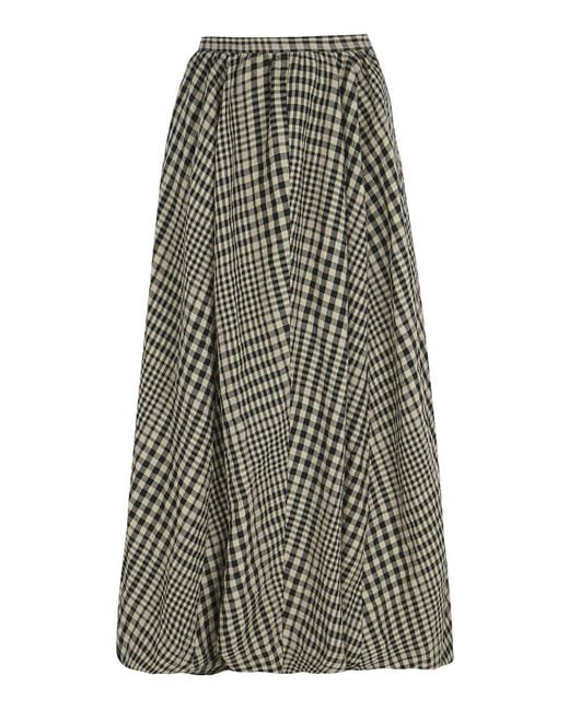 Cortana Multicolor Pausa Linen-Wool Maxi Skirt