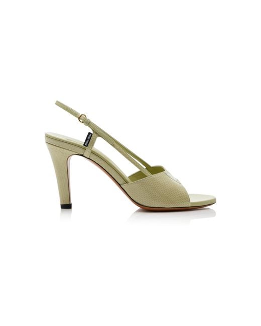 Miu Miu Metallic Snake-Effect Leather Sandals