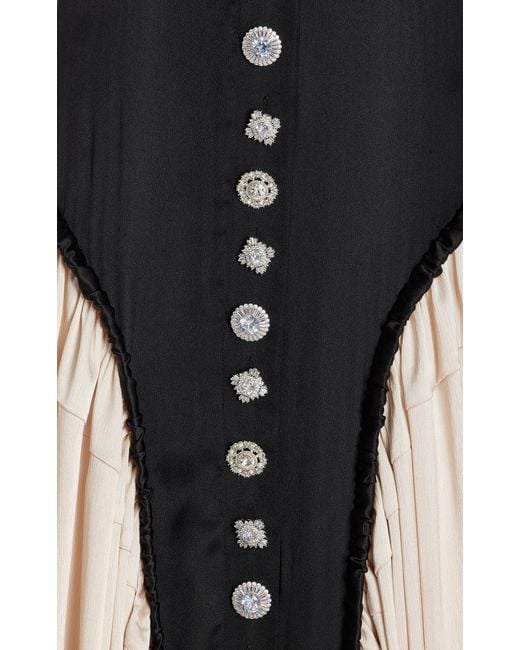 Harbison Black Soft Storm Ii Embellished Silk Bustier Maxi Dress