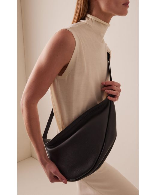 The Row Black Slouchy Banana Large Leather Bag