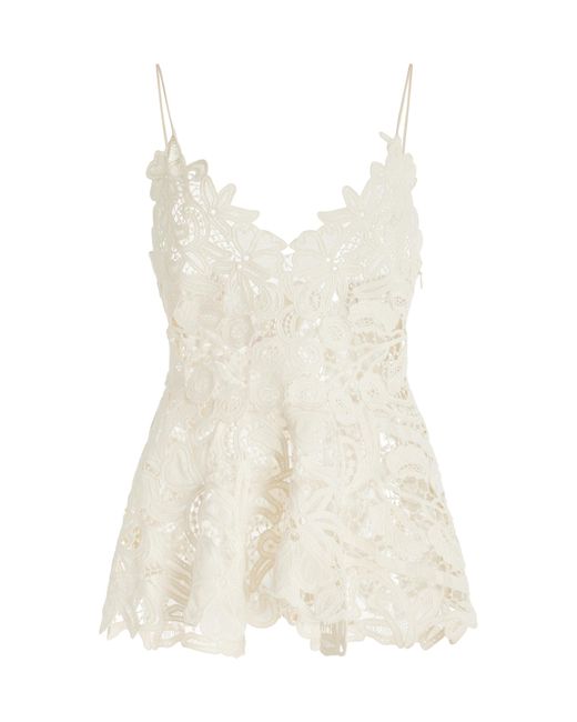 Ulla Johnson White Lotta Linen Lace Tank Top