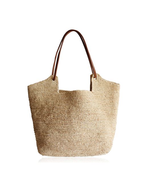 Bembien Natural Amaya Raffia And Leather Tote