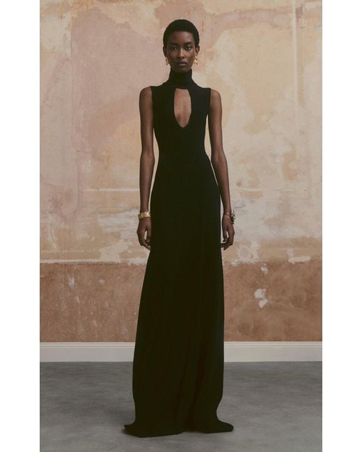 Victoria Beckham Black Cutout-detailed Maxi Dress