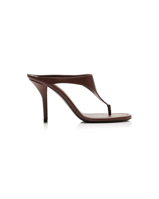 Gia Borghini Brown Lara Leather Thong Sandals