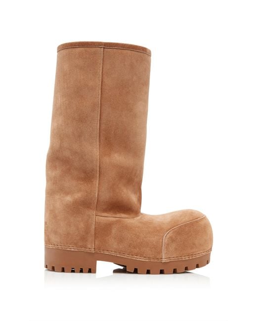 Balenciaga Brown Alaska Suede & Faux-fur Boots