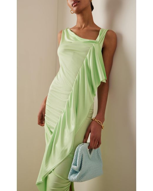 My shawty⭐︎ shiny frill dress green shiny frill dress（ドレス）｜My shawty（マイシャウティー）の